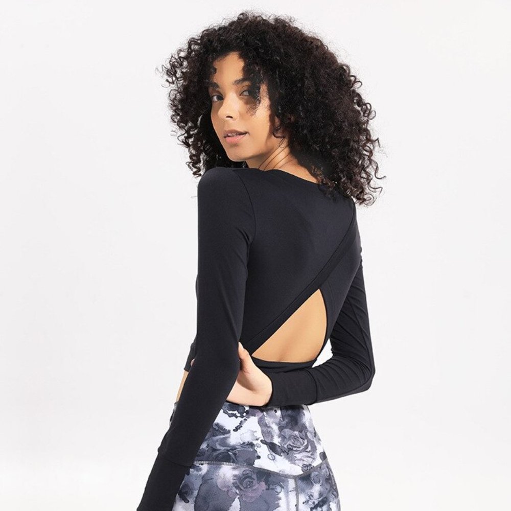 UNBRANDED Long-sleeve Crop Yoga Top (2 for $30)